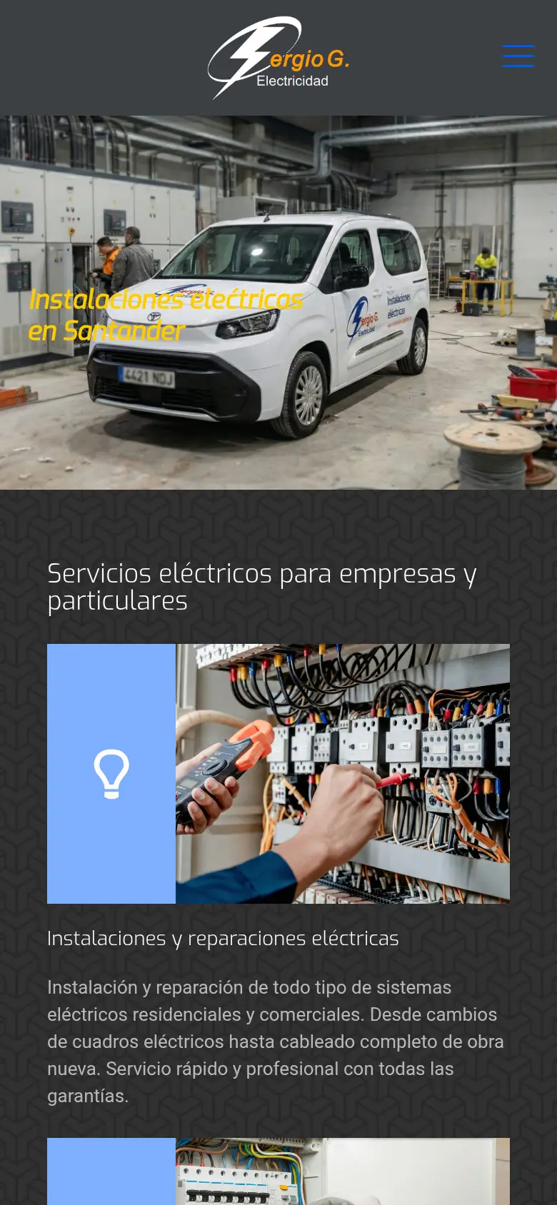 La misma web vista en un móvil